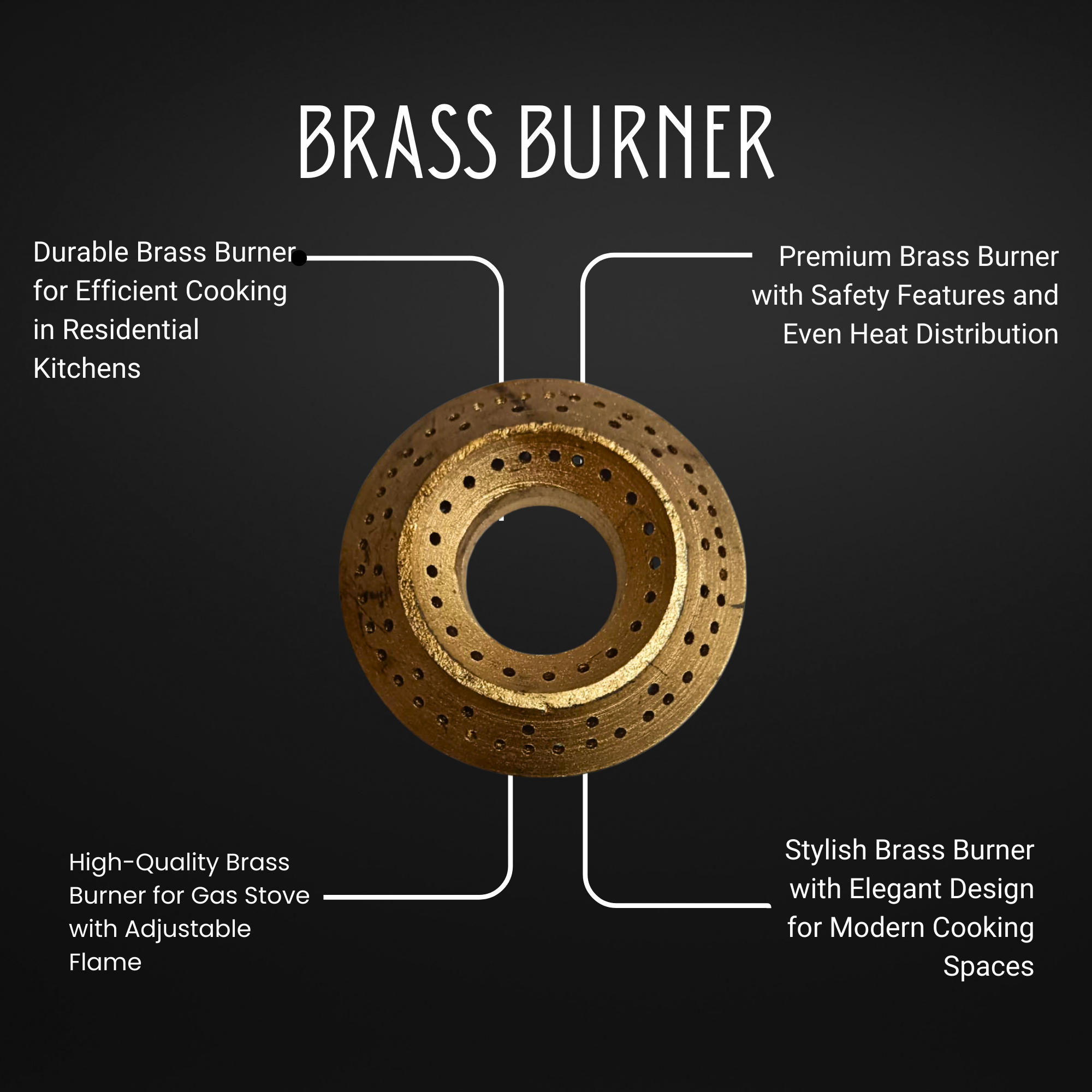 2 Brass Burner Cap for Gas Stoves - Image 2