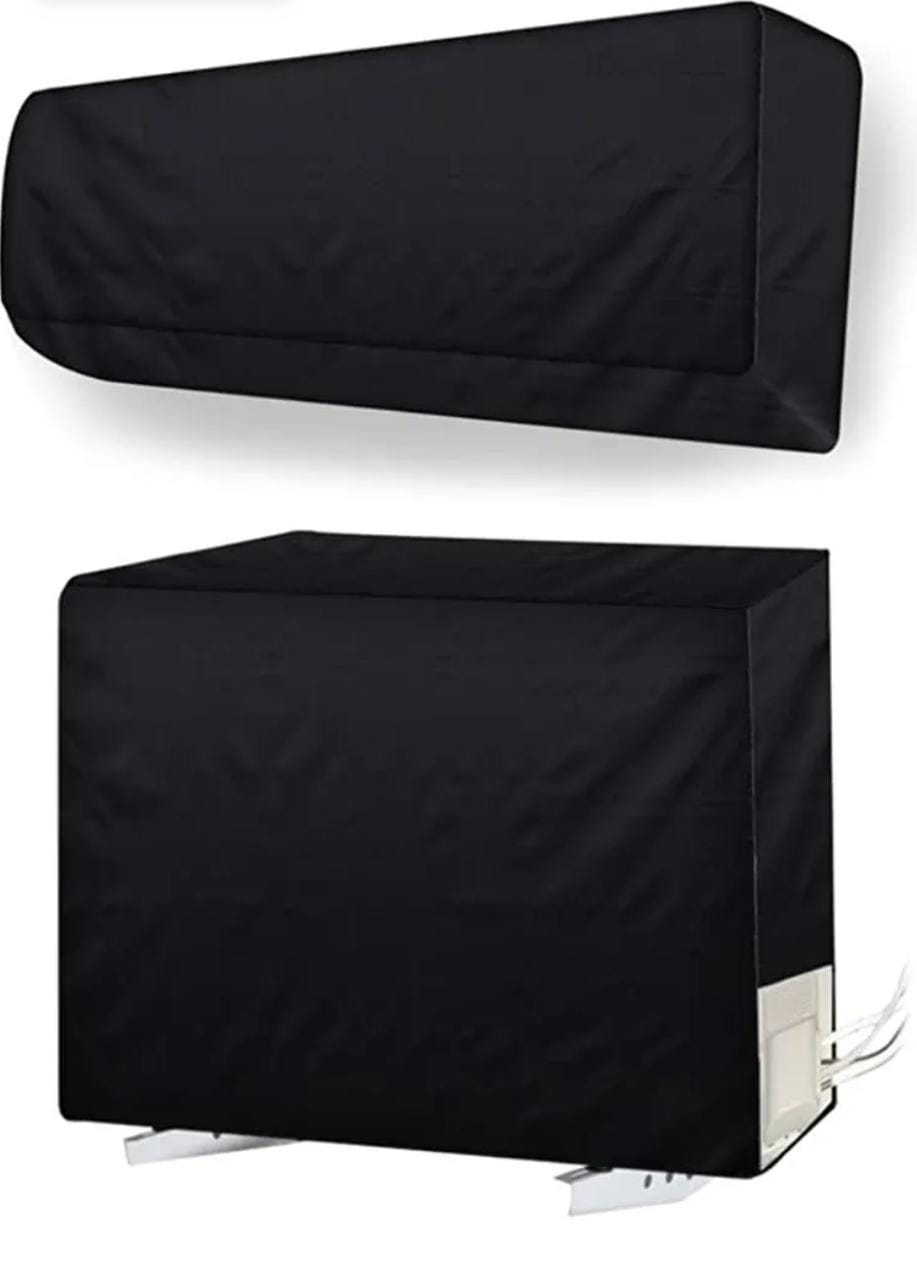 Stylista Split AC Cover Set for Indoor Outdoor Unit 1.5T (Black)