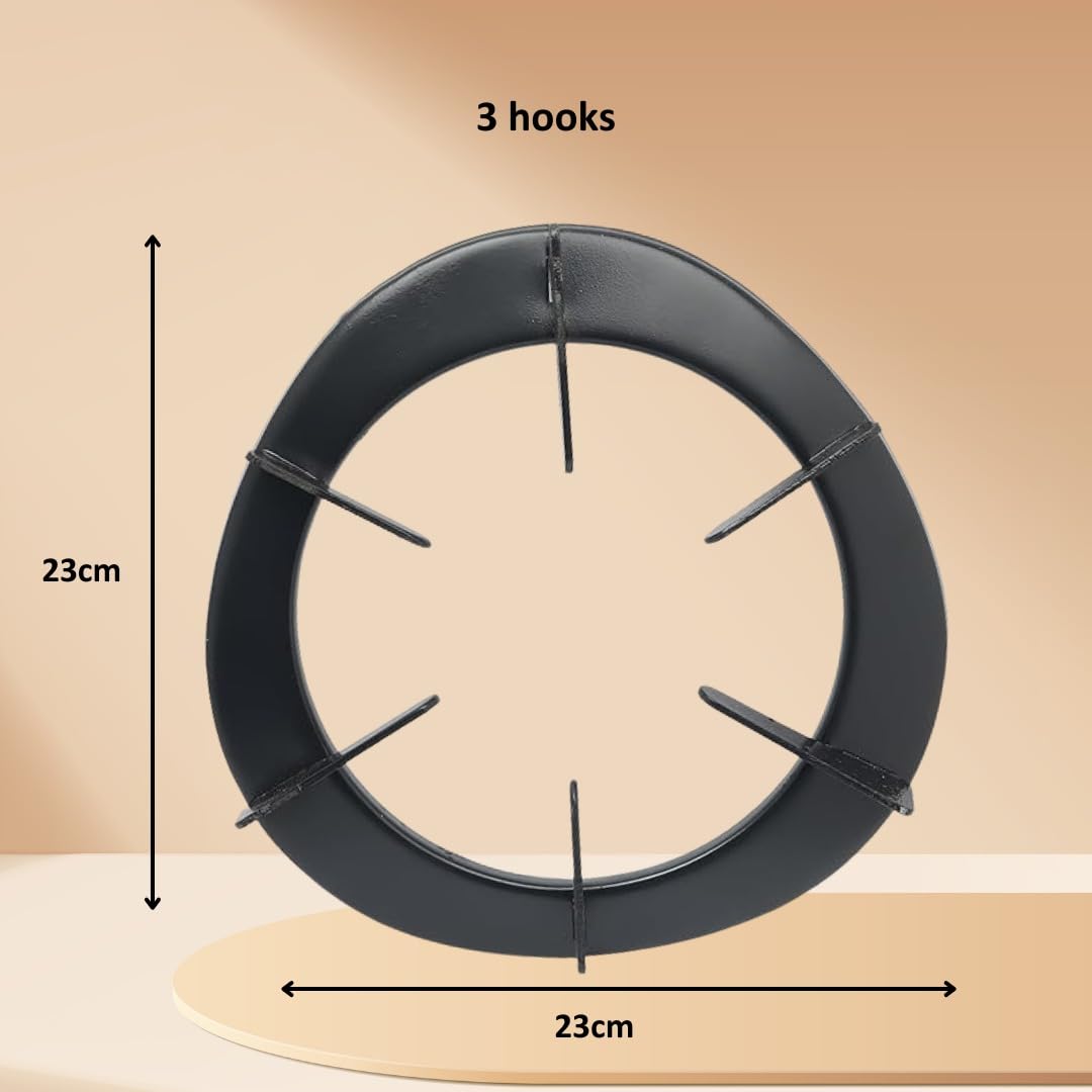 Durable Black Steel Gas Burner Stand - Image 2