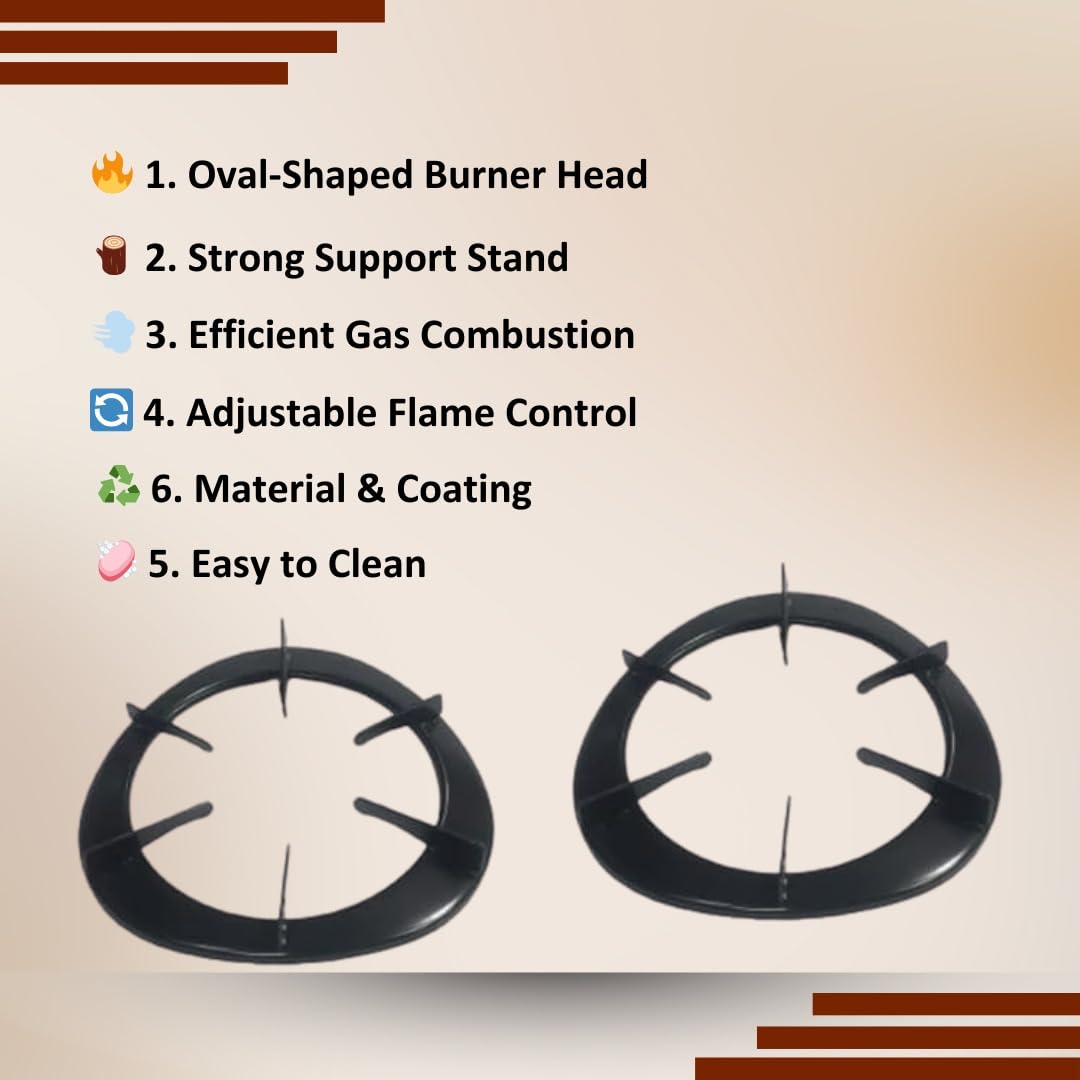 Durable Black Steel Gas Burner Stand - Image 5